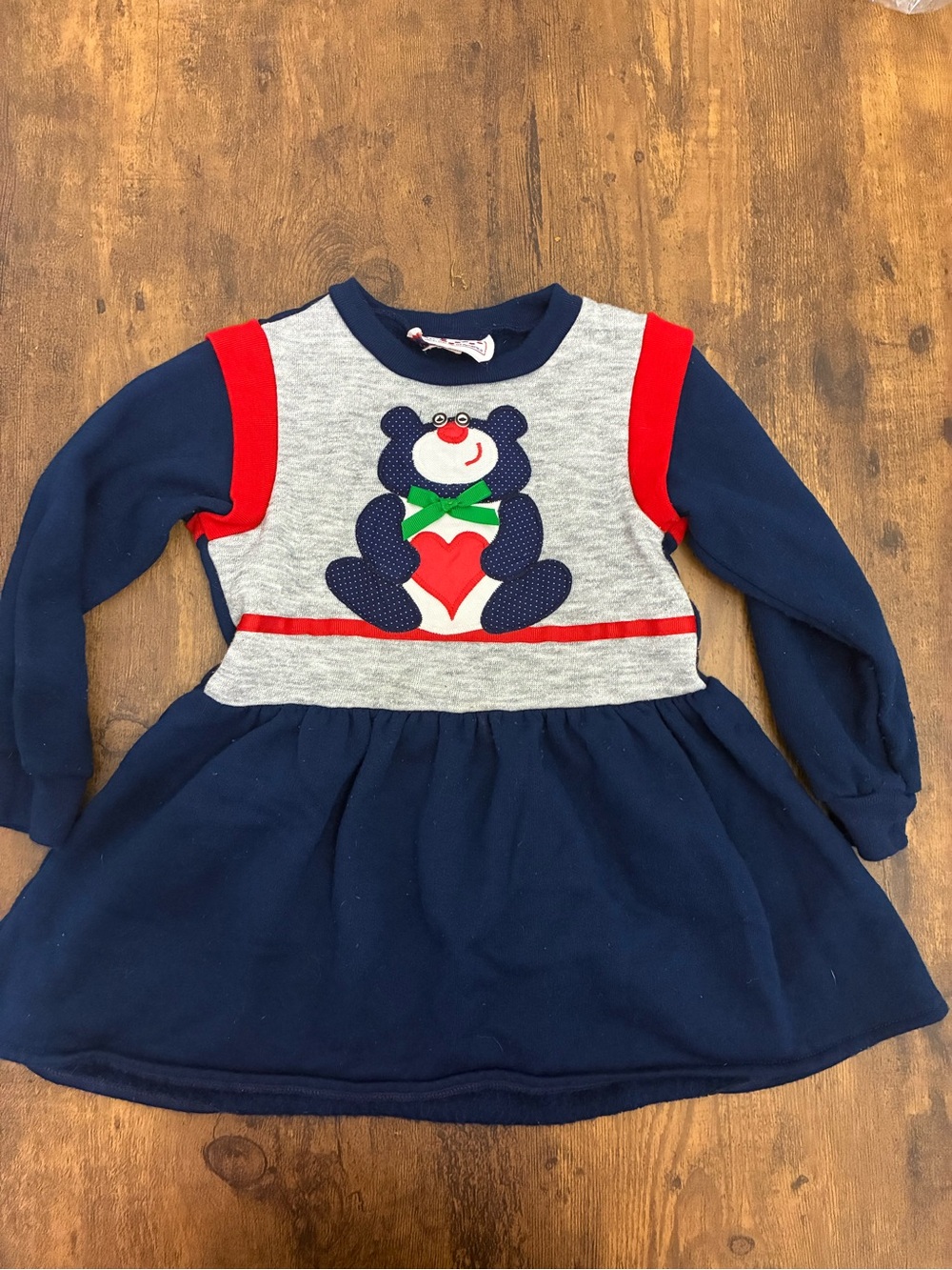 Girl’s 4T Bear Appliqué Vintage Dress